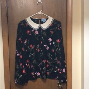 CeCe Black Floral blouse
